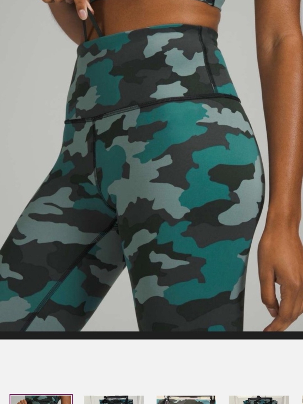 lululemon athletica Teal & Gray Camo Leggings Like New